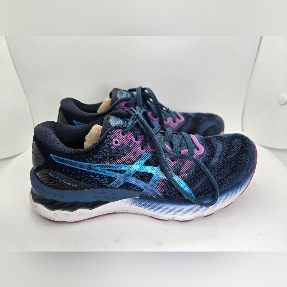 Asics Gel Nimbus 23 Shoes Women's 6 Blue Running Athletic Workout Road Sneakers
